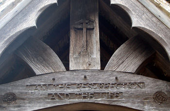 The inscription above the lych gate October 2009